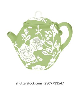 hand drawn teapot illustration with transparant background