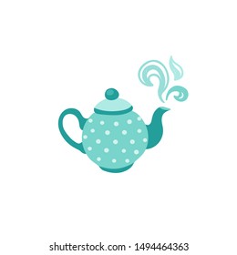Hand drawn teapot isolated on white background. Vector illustration for cafe and restaurant menu design.