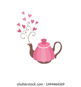 Hand drawn teapot isolated on white background. Vector illustration for cafe and restaurant menu design.