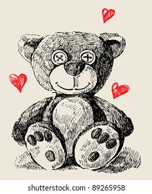 Hand drawn teddy bear