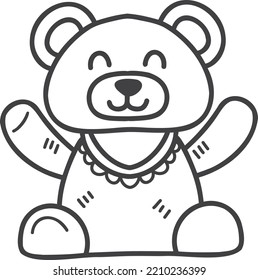 Hand Drawn teddy bear for kids illustration isolated on background