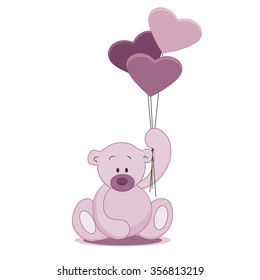 Hand drawn teddy bear. Vector