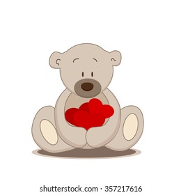 Hand drawn teddy bear. Vector