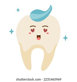 
hand drawn teeth with toothpaste illustration