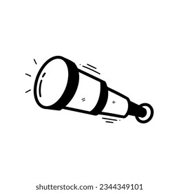 Hand Drawn Telescope Illustration. Doodle Vector. Isolated on White Background - EPS 10 Vector