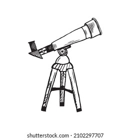 Arte vector telescopio dibujado a mano