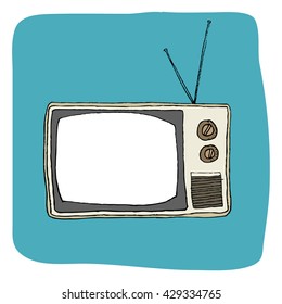 Hand Drawn Television Vector Illustration Design