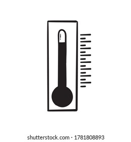 handgezeichnetes Temperatursymbol, Vektorgrafik einzeln auf