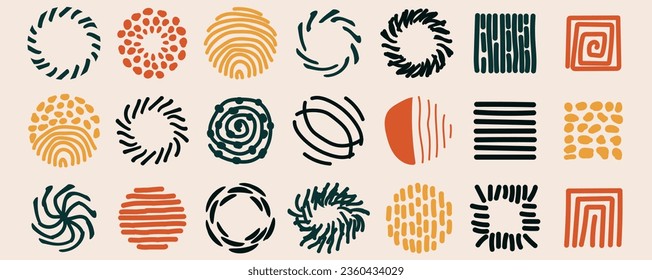  Hand drawn template for creating patterns in minimal style.