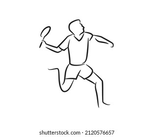 hand drawn tennis player illustration