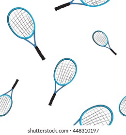hand drawn tennis racket seamless pattern . sports equipment for the game. vector illustration