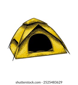 ilustração colorida de tenda desenhada à mão	