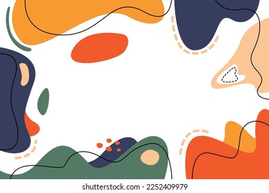 Vector de fondo de diseño de terracota dibujado a mano. Fondo abstracto de formas planas dibujadas a mano