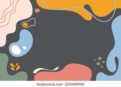 Hand drawn terracotta design background vector. Hand drawn flat abstract shapes background