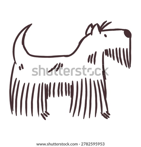 Hand drawn terrier dog standing vector sketch
