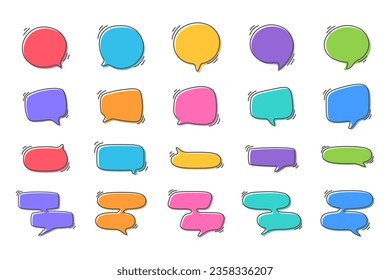 Hand drawn text box. Cute cartoon style talking dialogue.