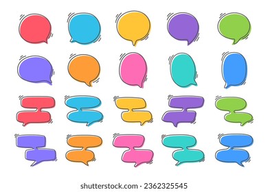 Hand drawn text box. Cute cartoon style talking dialogue.