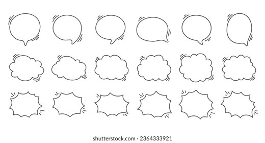 Hand drawn text box. Cute cartoon style talking dialogue.