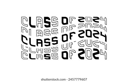 Hand drawn text class of 2024 design