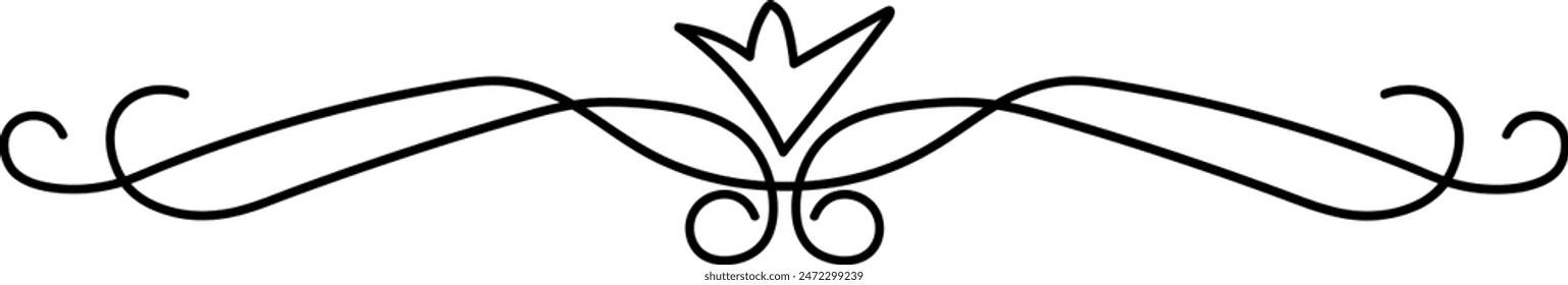 Divisor de texto dibujado a mano aislado sobre fondo blanco. Divisor de texto floral. Antiguas.