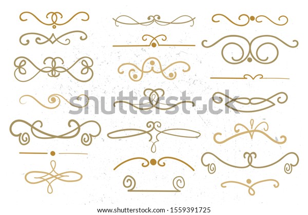 hand drawn text dividers design elements set.
vector page decoration