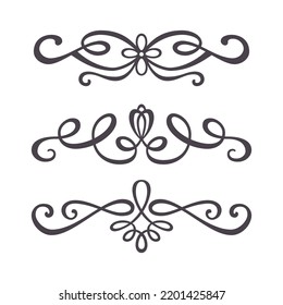 Hand Drawn Text Dividers Swirls Wedding Stock Vector (Royalty Free ...