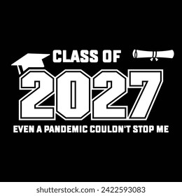Hand drawn text illustration for class of 2027 graduation