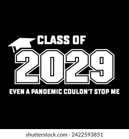 Hand drawn text illustration for class of 2029 graduation