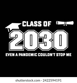 Ilustración de texto dibujada a mano para la clase de graduación de 2030