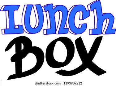 Hand Drawn Text Lunch Box Label, Sticker,  Logo