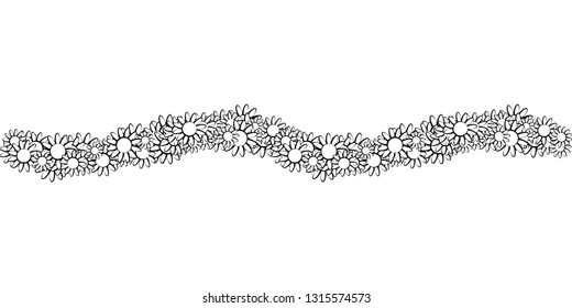 Hand drawn text ornaments flowers illustration