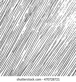 Hand Drawn Texture With Black Diagonal Lines On The White Background.