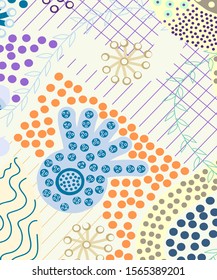 Hand drawn texture perfect floral pattern for photos postcards posters covers invitations brochures. Vector.