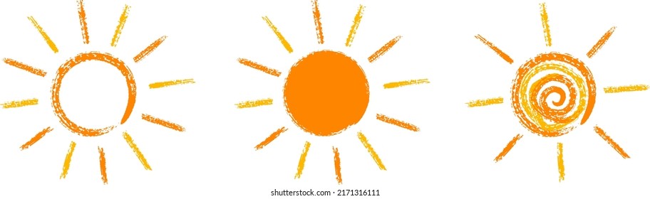 Hand drawn texture sun icon