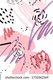 Hand drawn texture. Vector trend shapes for brochure template design. Universal card. Vector. Isolated.