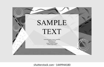 Hand drawn textured background. Black and white textured cards. Beautiful abstract poster.
