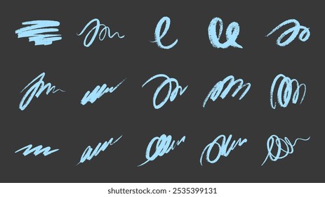Hand Drawn Textured Brush Stroke Scribbles