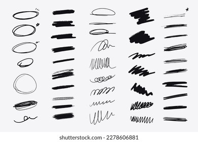 Hand drawn textured brush strokes