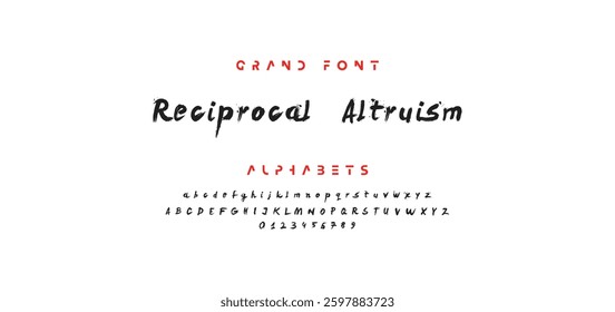 Hand drawn textured brush strokes vector letters set.
