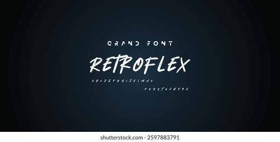 Hand drawn textured brush strokes vector letters set.