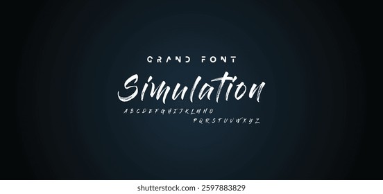 Hand drawn textured brush strokes vector letters set.