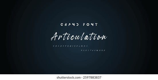 Hand drawn textured brush strokes vector letters set.