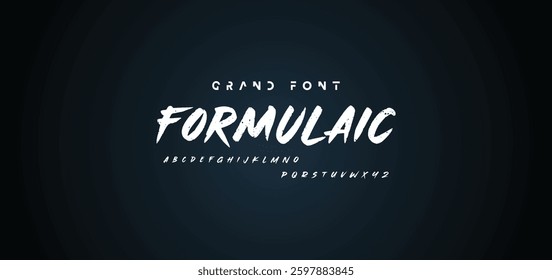 Hand drawn textured brush strokes vector letters set.
