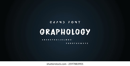 Hand drawn textured brush strokes vector letters set.