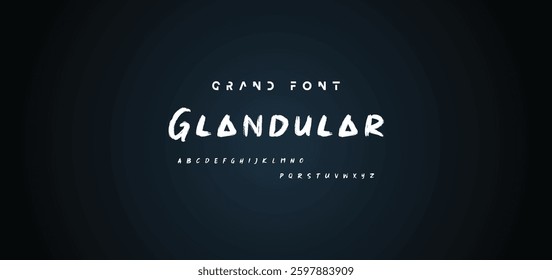 Hand drawn textured brush strokes vector letters set.