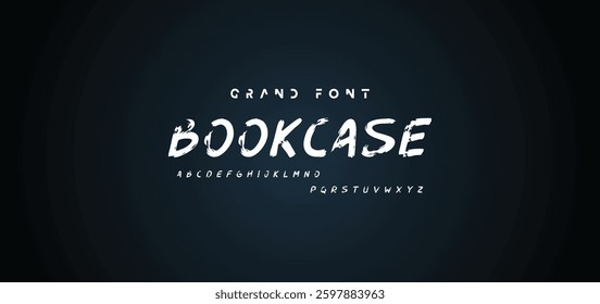 Hand drawn textured brush strokes vector letters set.