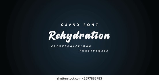 Hand drawn textured brush strokes vector letters set.