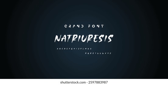 Hand drawn textured brush strokes vector letters set.