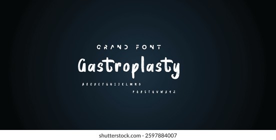 Hand drawn textured brush strokes vector letters set.