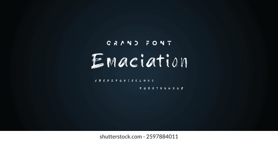 Hand drawn textured brush strokes vector letters set.